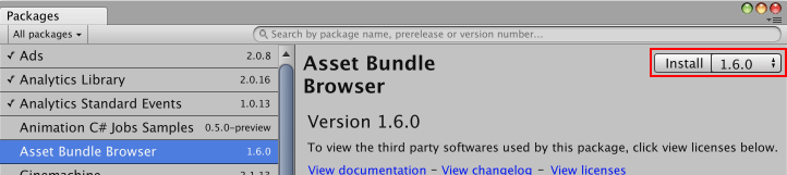 Install button